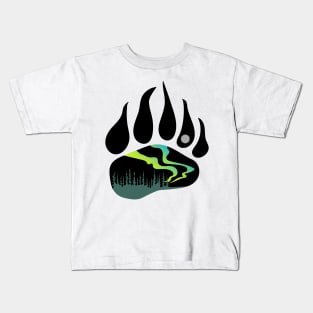 Northern Lights Bear Indigenous WAWEZHI CANADA Kids T-Shirt